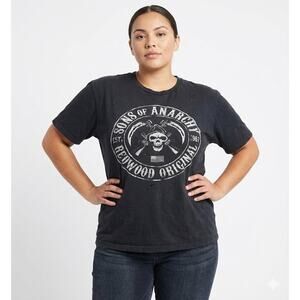 Sons of Anarchy SOA TShirt Women's Large SZ 12/14 Black Redwood Original Graphic